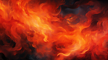 texture painted fire, flames abstract background, computer graphics in orange and red yellow tones - obrazy, fototapety, plakaty