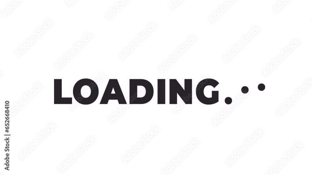 Poster bouncing letters black and white loading text animation. bounce effect outline 2d cartoon preloader,