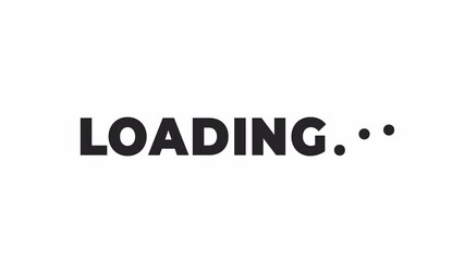 Bouncing letters black and white loading text animation. Bounce effect outline 2D cartoon preloader, flat ui element 4K video loader motion graphic. Jumping letters waiting animated indicator gif