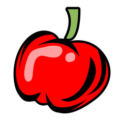 red tomato with leaf