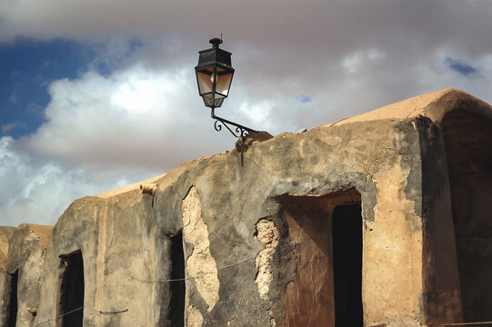 Ghorfas of Medenine. old granaries in historic fortified village called Ksar, Medenine city, Tunisia