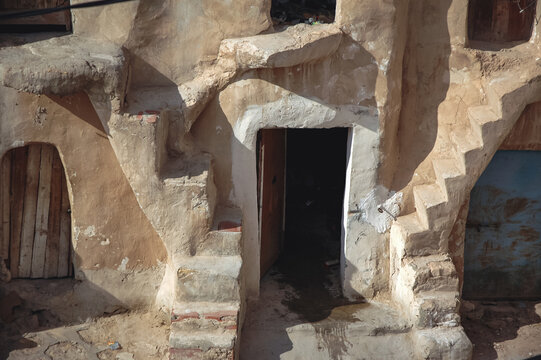 Ghorfas of Medenine. old granaries in historic fortified village called Ksar, Medenine city, Tunisia