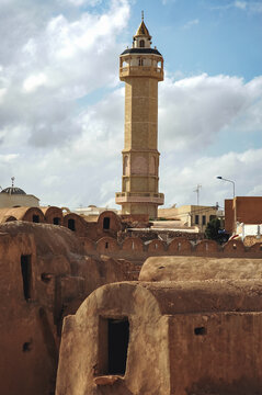 Ghorfas of Medenine. old granaries in historic fortified village called Ksar, Medenine city, Tunisia