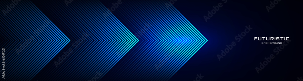 Poster 3d blue techno abstract background overlap layer on dark space with glowing lines shape decoration. 