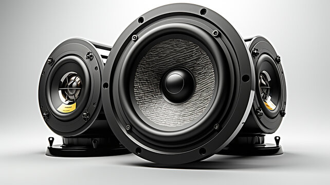 abstract background music, the volume of a fashionable speaker system, a fictional object computer graphics