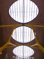 Abstract view to lamps on ceiling