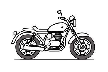 Fototapeta premium Line icon motorcycle for web, white background