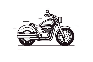 Line icon motorcycle for web, white background