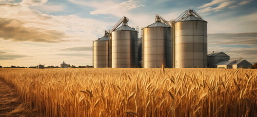 fall autumn grain silos