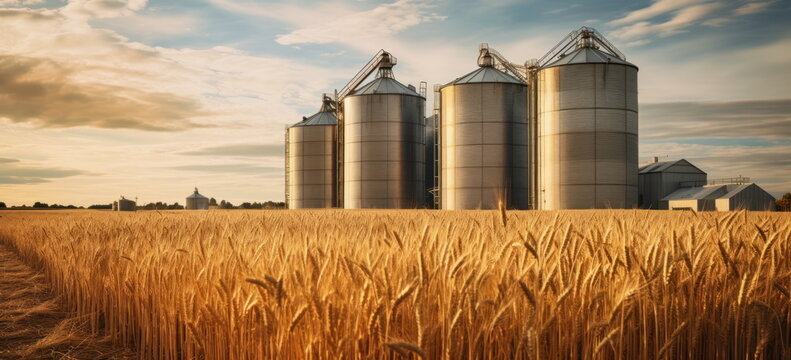 fall autumn grain silos