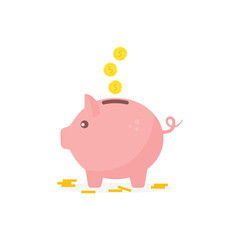Piggy bank icon vector illustration. Coin on isolated background. Money sign concept.