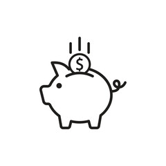 Piggy bank icon vector illustration. Coin on isolated background. Money sign concept.