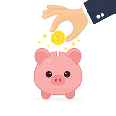 Piggy bank icon vector illustration. Coin on isolated background. Money sign concept.