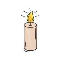 Candlelight icon vector illustration. Cartoon candle on isolated background. Flame sign concept.