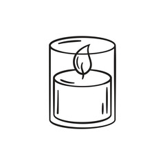 Candlelight icon vector illustration. Cartoon candle on isolated background. Flame sign concept.