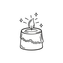 Candlelight icon vector illustration. Cartoon candle on isolated background. Flame sign concept.