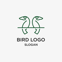 Bird logo icon design template