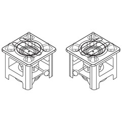 Aluminum Stove Vector Line