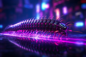 centipede robot with future background