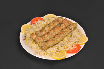 KABAB SPECIAL BIRIYANI BLACK BACKGROUND