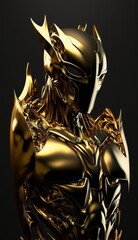 golden dragon statue. Generative AI