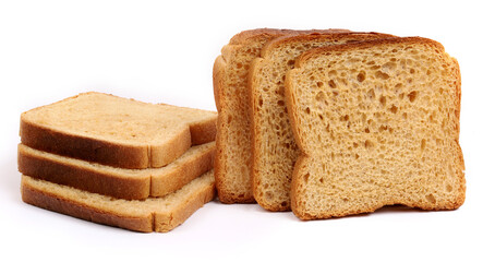 Brown Bread on white background, new angles
