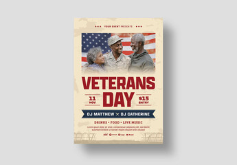 Veterans Day Flyer Layout for Military Army Veteran