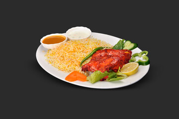CHICKEN FRY BIRIYANI WHITE BACKGROUND