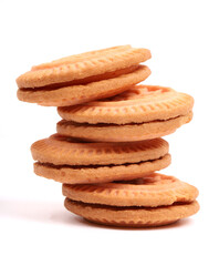 Cream Cookies on white background, new angles 