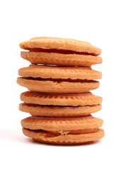 Cream Cookies on white background, new angles 