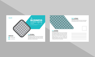 Corporate postcard design template, Creative Vector Postcard Template, New Modern Postcard Design .