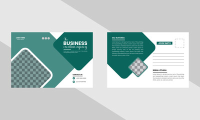 Corporate postcard design template, Creative Vector Postcard Template, New Modern Postcard Design .