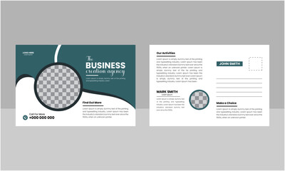 Corporate postcard design template, Creative Vector Postcard Template, New Modern Postcard Design .