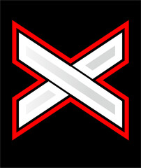 White and Red X logo