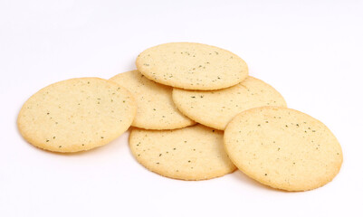 Potato Biscuit on white background, new angles