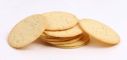 Potato Biscuit on white background, new angles