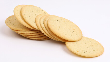 Potato Biscuit on white background, new angles