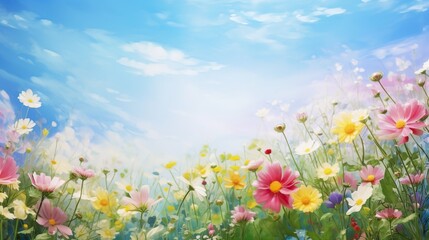 Obraz na płótnie Canvas Spring Flowers Backdrop