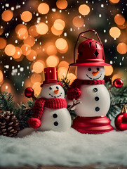 toy snowmen on a festive christmas idea