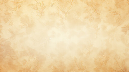 Fototapeta premium soft pastel color beige background parchment with a thin barely noticeable floral ornament, wallpaper copy space, vintage design