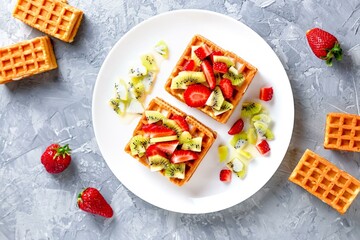 Belgian Waffles with Fruits