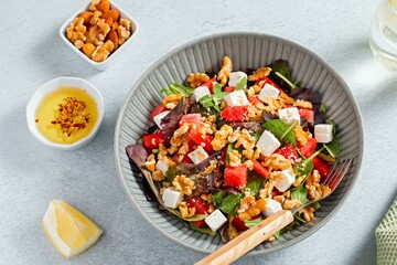 Obraz na płótnie Canvas Bowl of Summer Refreshing Salad