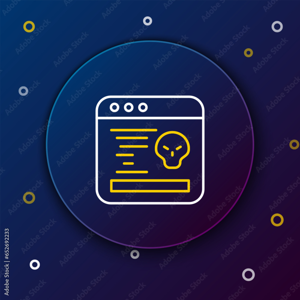 Poster line system bug concept icon isolated on blue background. code bug concept. bug in the system. bug s