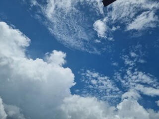 white clouds and blue sky