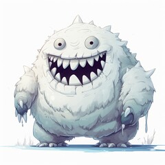 Fototapeta premium monster children's character. Cartoon design element on white background.