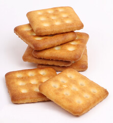 sweet and salted cookies on white background, new angles 