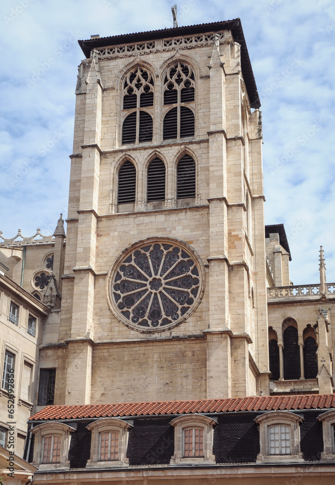 Canvas Prints Tower of Saint John the Baptist Cathedral in Lyon city in France