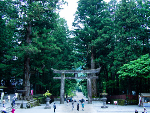 Tori dans le parc des sanctuaires japonais de Nikko, pr&egrave;s de Tokyo. 