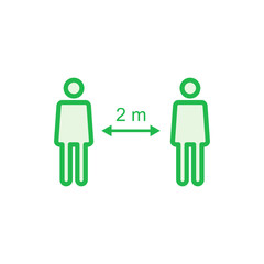 Social distance icon set. social distancing icon. self quarantine sign