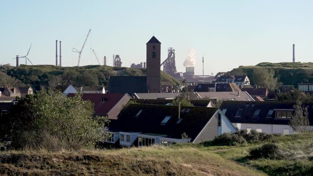 Wijk aan Zee, idyllic dutch coastal village and heavy industry